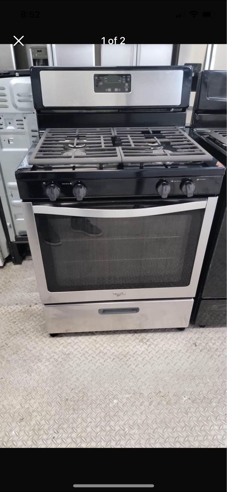 Whirlpool 5-burner Black And Stainless Steel 30” Gas Stove