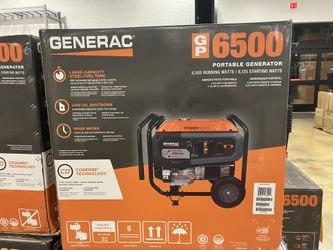NEW Generac 6500-Watt Gasoline Powered Portable Generator with COSense - GP6500
