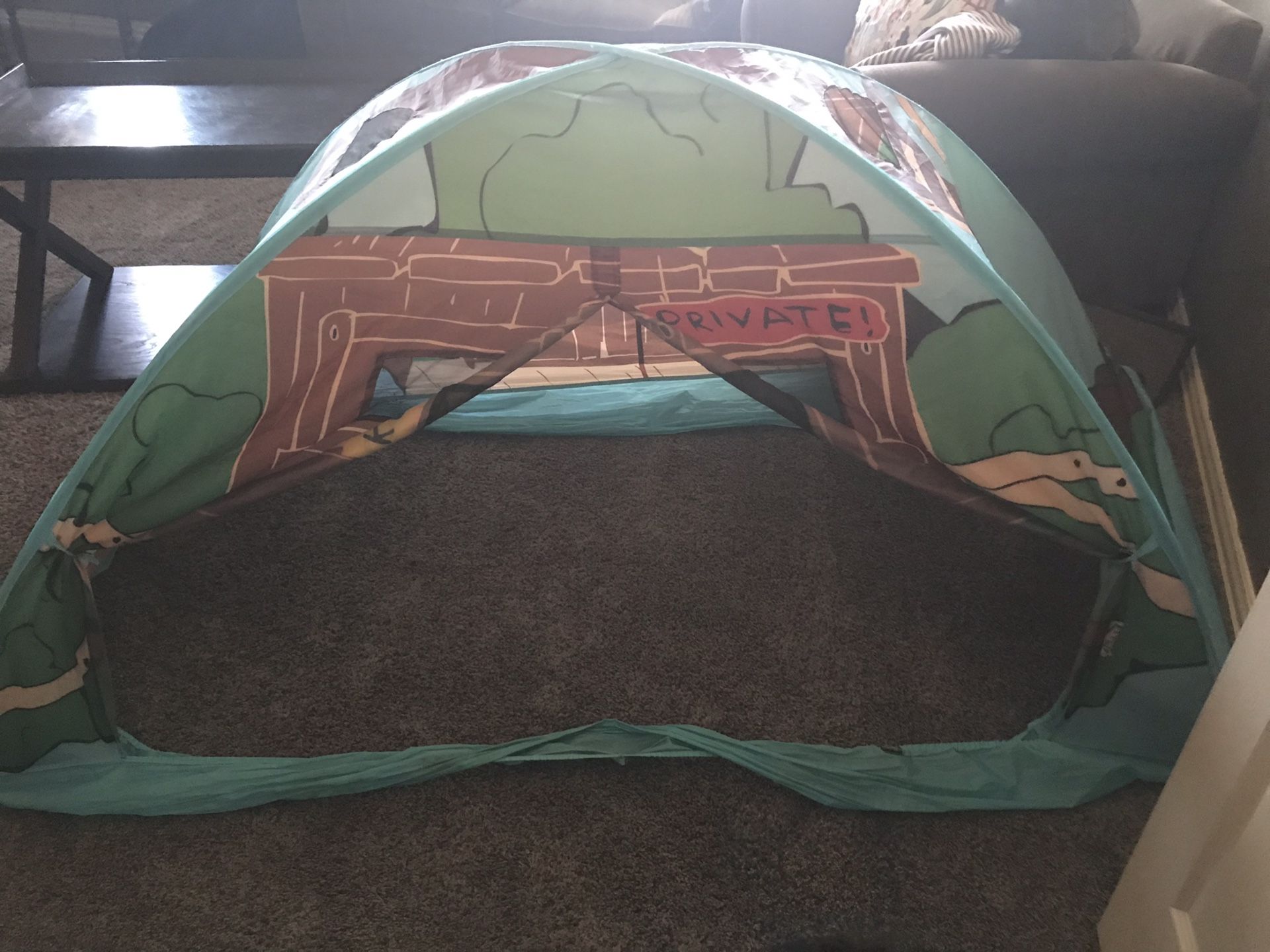 Twin camping theme bed tent