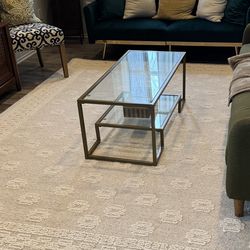 Gold and Glass 2-Tier Coffee Table