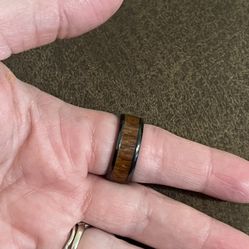 Like New Men’s Wedding Band / Ring Wood Grain Black Cobalt Sz 7