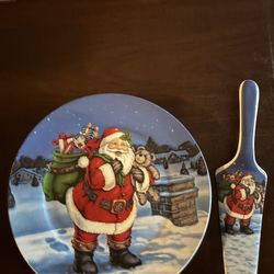 Santa Claus Plate And Server Set