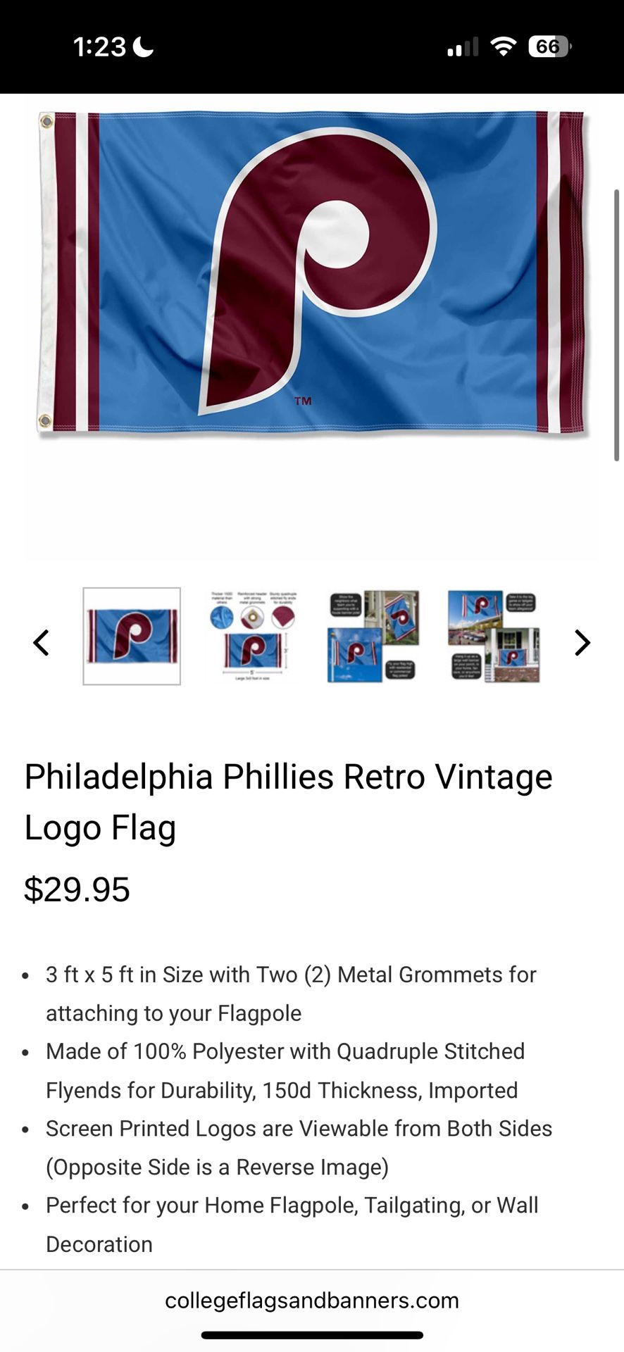 Team-licensed Phillies flag (unopened)