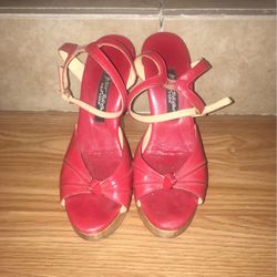 Red Wedge Heels