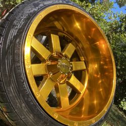 New 22” Gold Rims Tires 