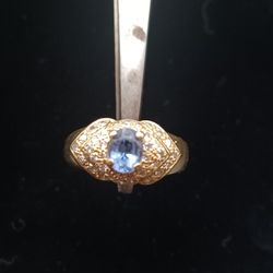 18K Gold 1 ct Tanzanite & VS Diamonds 