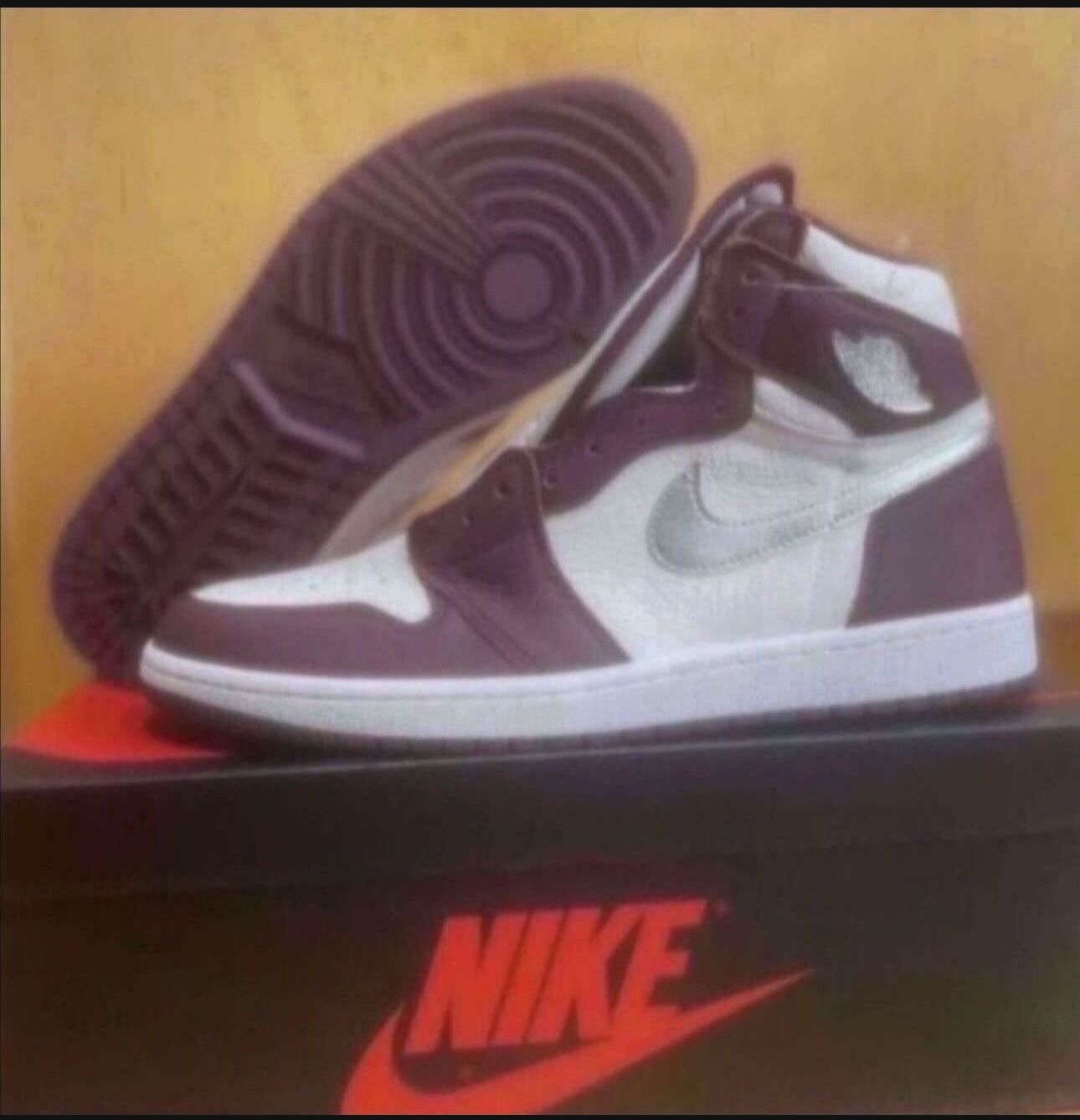 Nike Air Jordan 1 Retro High OG Bordeaux Metallic Silver Size 11 Brand New
