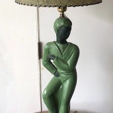 Vintage 1950’s Chalkware Boy Statue Lamp 