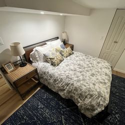 Bed, Bed Frame & Side Tables