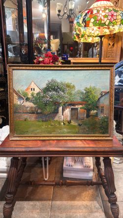 Antique, beautiful oil on board signed by the artist 21 by 15