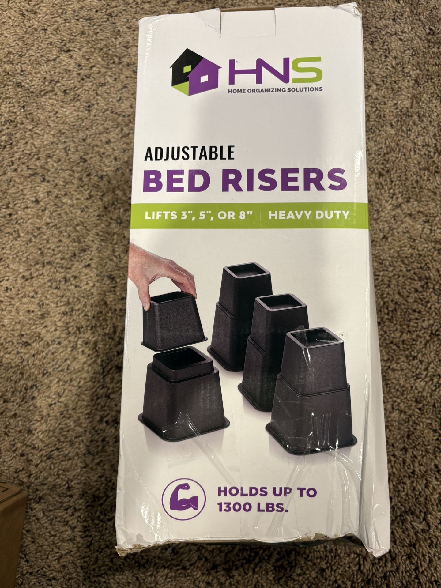  HNS Home Organizing Solutions Adjustable Bed Risers