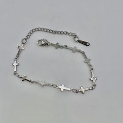 Cross Chain Stainless Steel Bracelet