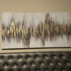 Large Neutral Gold Abstract Wall Art - Statement Piece