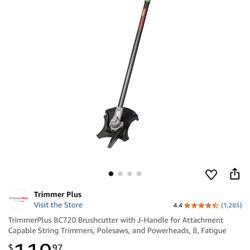 TrimmerPlus BC720 Brushcutter with J-Handle for Attachment Capable String Trimmers, Polesaws, and Powerheads, 8, Fatigue