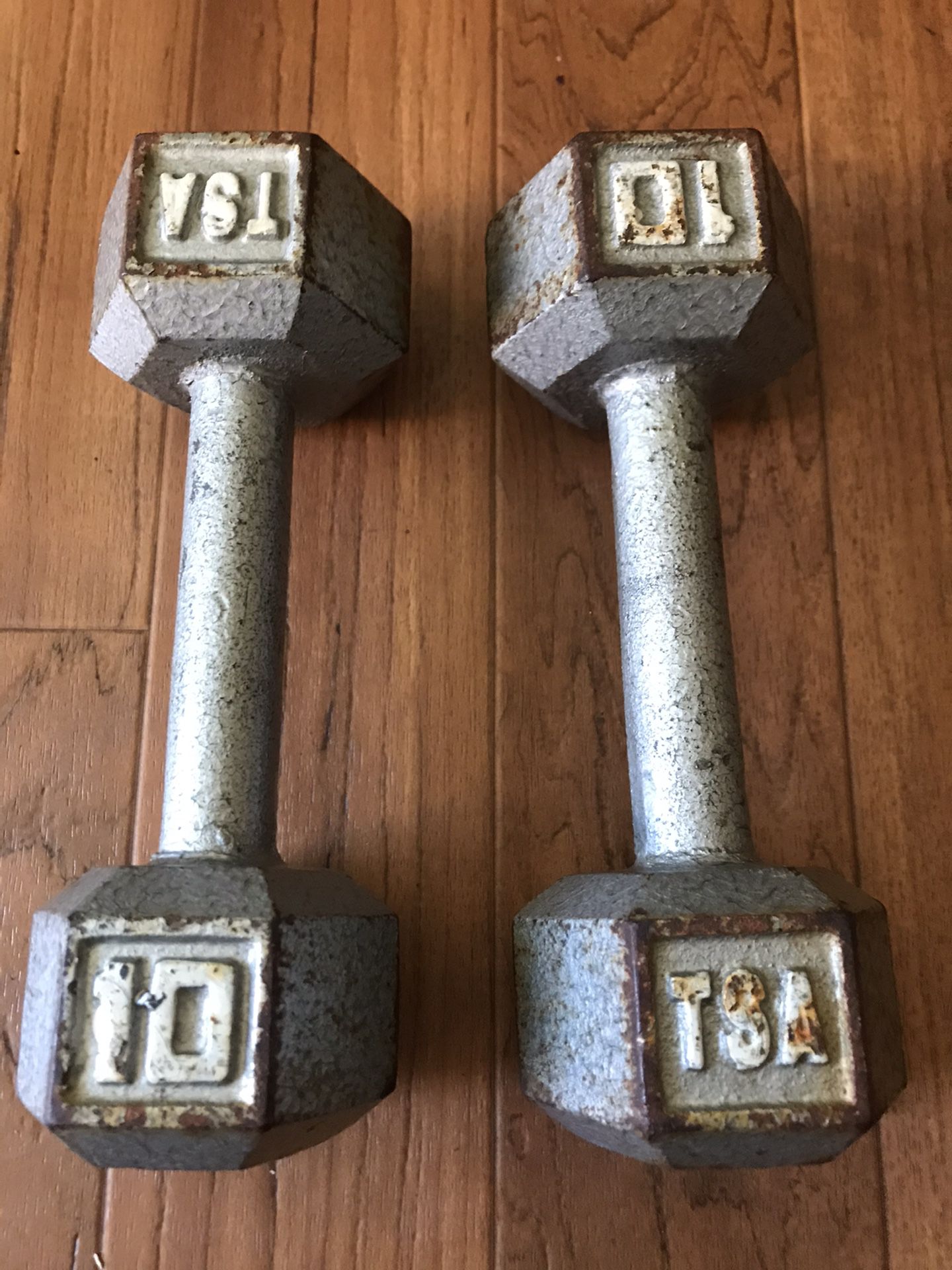 Pair of 10lb Dumbells Cast Iron