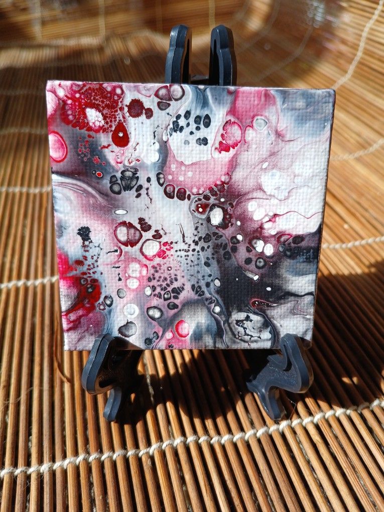 "Orb Aftermath" Acrylic Pour Painted Magnetic Stretched Canvas
