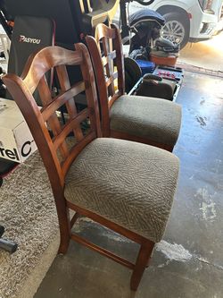 Wood Counter Height Bar Chairs – Set of 2