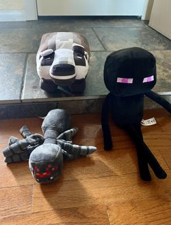 Minecraft Sword, 3 Plushies, And Action Figure