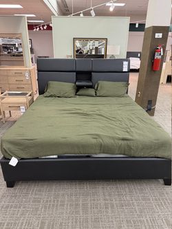 Kinetic Home Matrix King Upholstered Smart Bed - Deep Black | Headboard