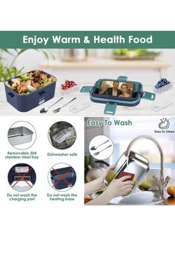 1.8L Electric Lunch Box 60W Food Heated Portable Food Warmer Heater for  Car/Truck/Home