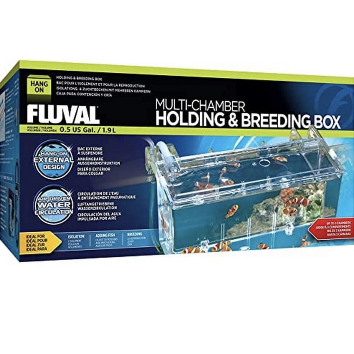 Fluval Multi-Chamber Holding and Breeding Box, Large – Up To 3 Separate Housing Compartments