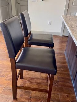 Set of 2 Counter-Height Bar Stools, Upholstered Kitchen Island Chairs