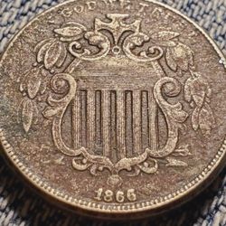 B4SX300 NICE 1866 W/RAYS SHIELD NICKEL 