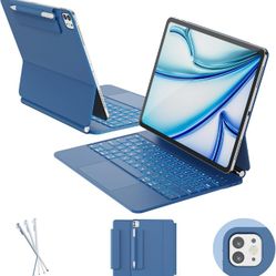 Raymcraft New iPad Air 13-inch Case with Keyboard, iPad Pro 12.9