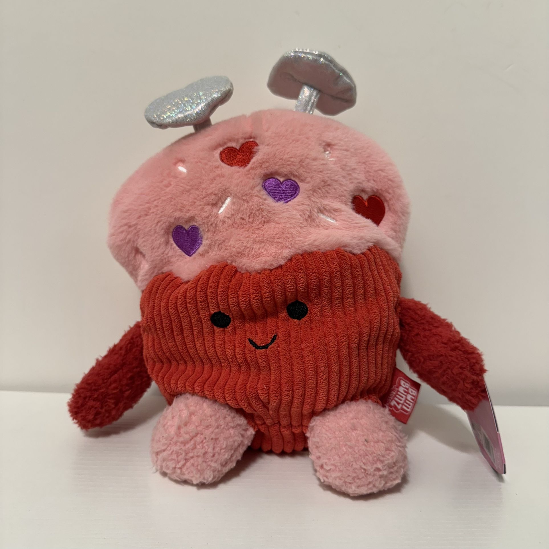 Bum Bumz Cramer Cupcake Plush 7.5" Valentines Day 2024 Heart Red Stuffed Toy NWT