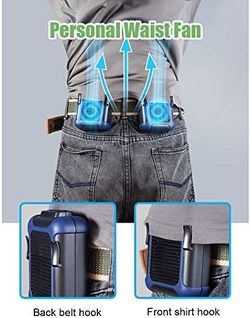 Waist Portable Cooling Fan & USB Necklace Fan for Travel Outdoor Working Jobsit