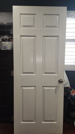 32” x 80” White 6-Panel Interior Door — $40