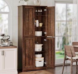 Garvee Kitchen Pantry Cabinet 70in Tall Storage Cabinet with Doors and Adjustable Shelves Freestanding...