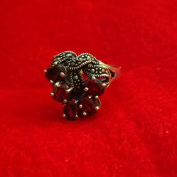 Anillo de plata con Ruby's / 925  silver