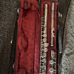 【Polished】YAMAHA YFL-211 Flute Silver Plating Hard Case Band Instrument