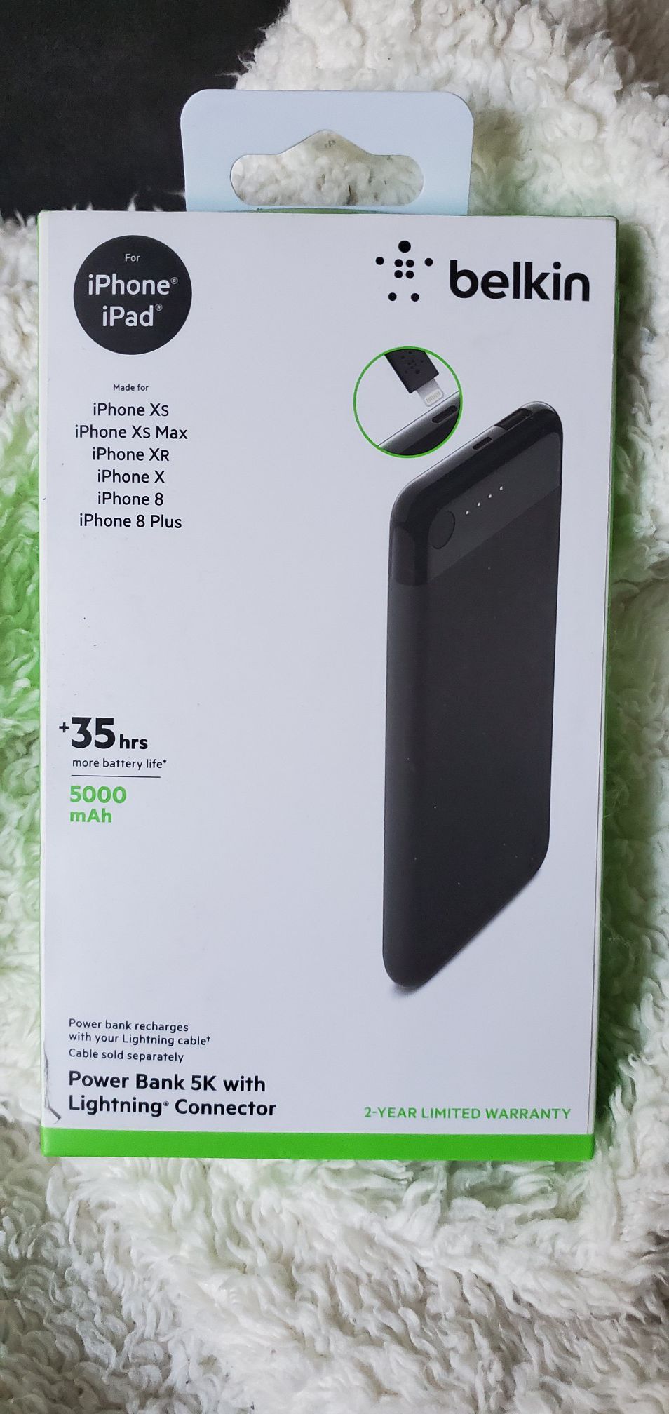 Belkin Power Bank 5K with Lightning Connector for iPhone & iPad