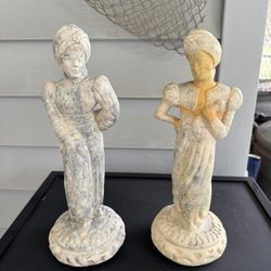 Cast Concrete/Chalk STATUES, Harem Style, Vintage, from 1970’s, 11’in Tall