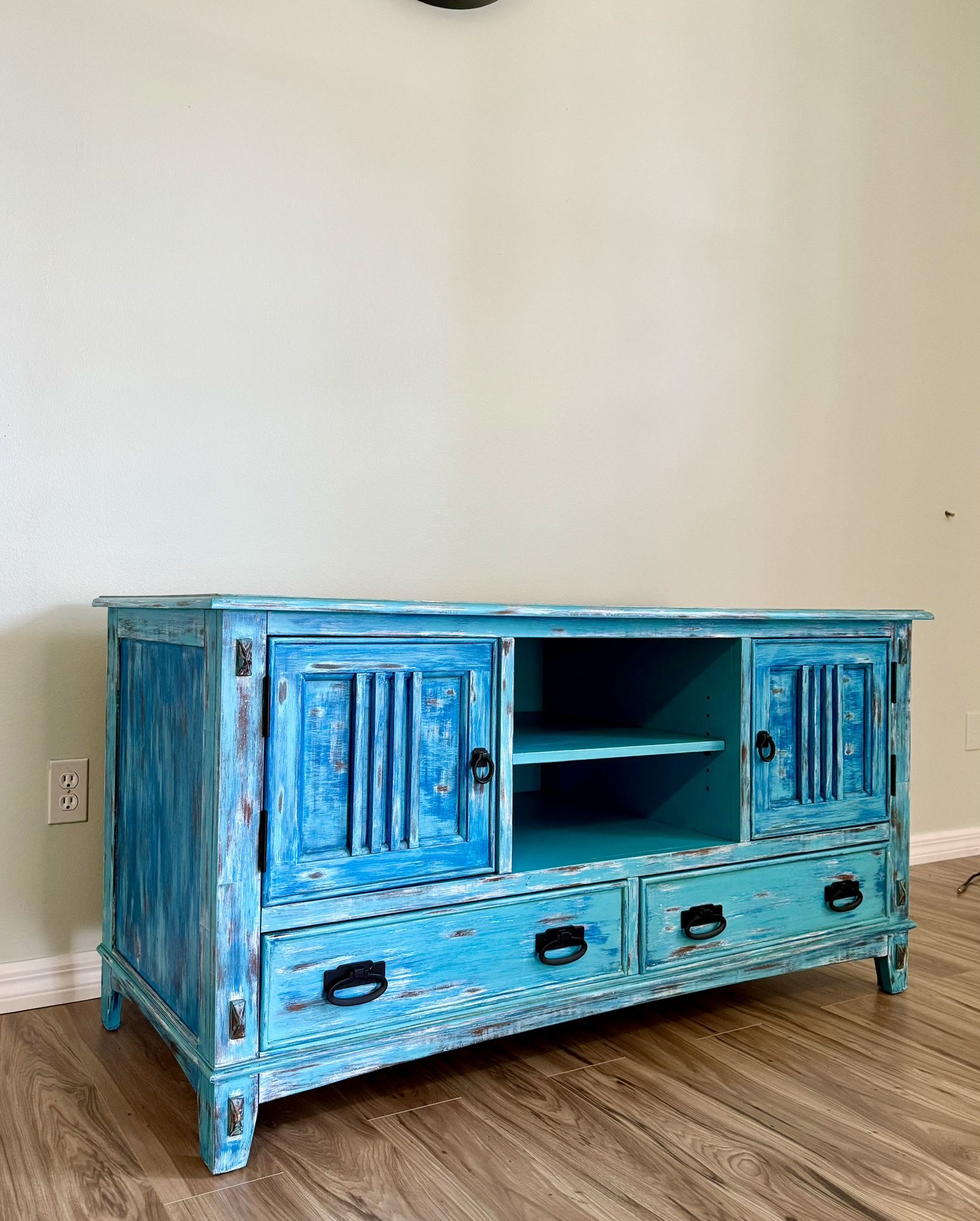 Beautiful Beachy TV Console Table/Media Cabinet/Entertainment Center