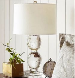 Pottery Barn Carlotta Faceted 24” Crystal Table Lamp with PB shade