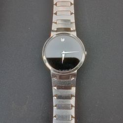 Silver And Black Movado Watch 