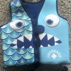 Shark skin toddler life jacket