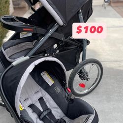 Graco Jogger Stroller with car seat