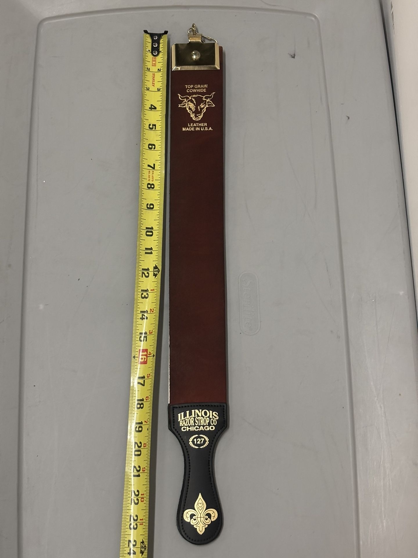 Illinois RAZOR STROP CO CHICAGO Too Grain Leather Cowhide Razor