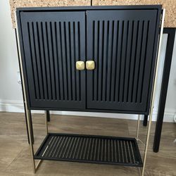 Black and Gold Nightstand End Table 