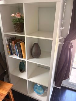 Modern white 8-section bookcase