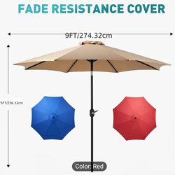 7.5 Ft Outdoor Patio Umbrella with 8 Sturdy Ribs | Push Button Tilt, Crank Lifting, UV-Resistant Oxford Cloth, Stainless Steel Frame, OLIXIS Brand