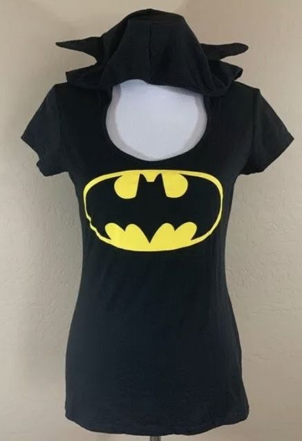 Batman tee with bat hoodie, sz. XL women’s