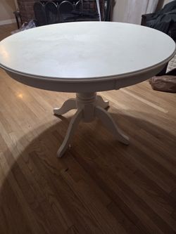 Kitchen Round Table White Easy To Move