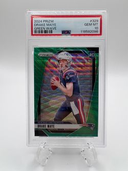 2024 Panini Prizm - Drake Maye #329 Green Wave Prizm š„PSA 10š„ (RC)