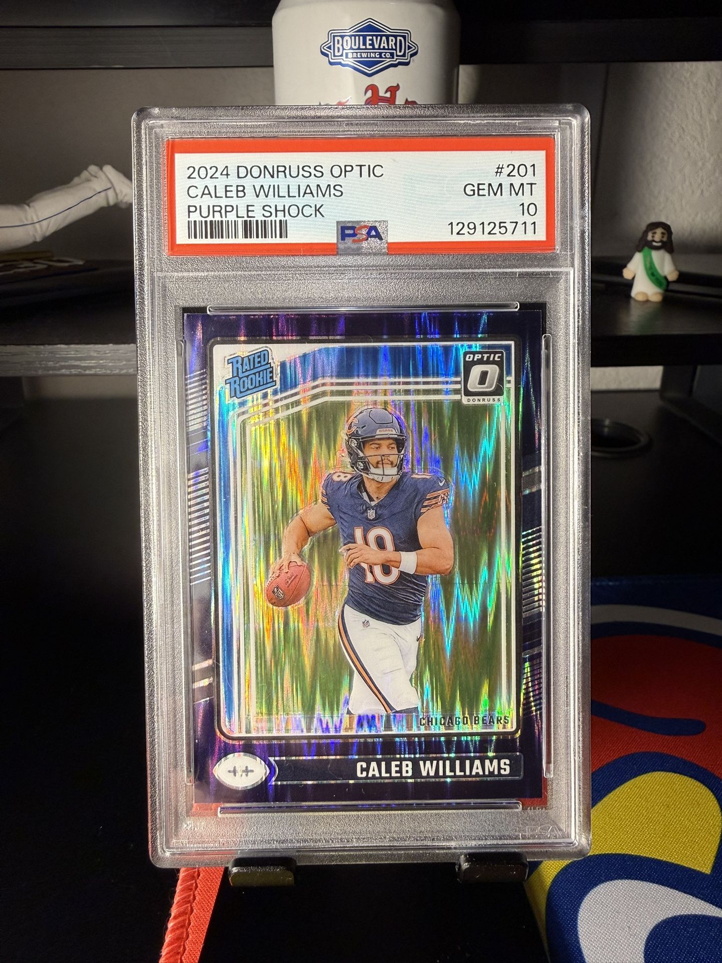 2024 Optic - Rated Rookie Caleb Williams #201 Purple Shock PSA 10π₯π₯