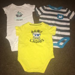 Three cute onesies for baby boy